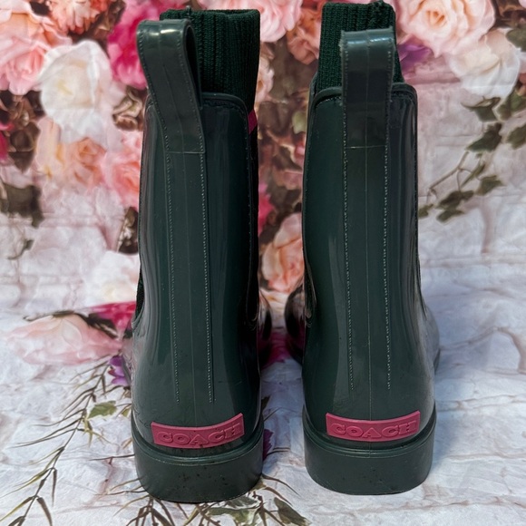 Coach Green Rubber Pull on Rainboots - Picture 5 of 10